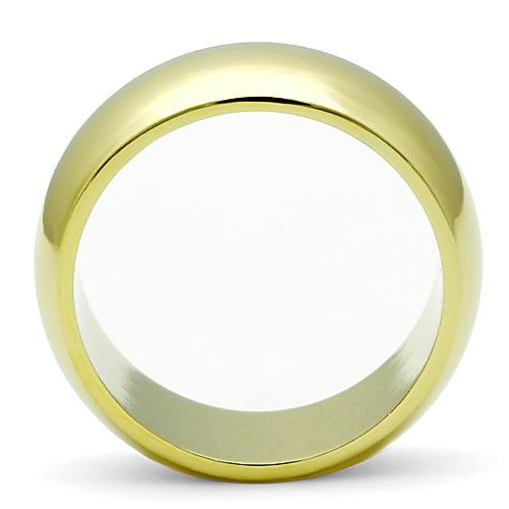 Stainless Steel 316, 14K Gold Ion Plated 8mm Wide Wedding Band Women's Size 5-10